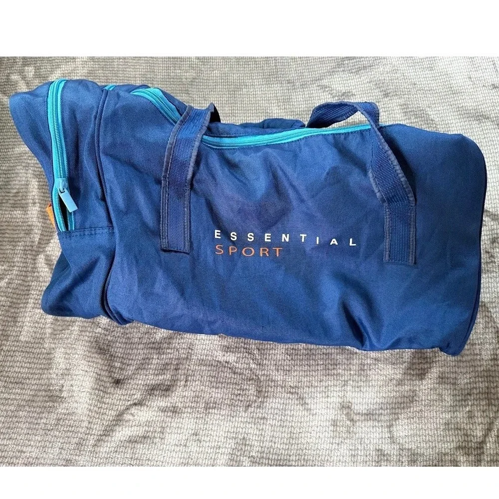 Lacoste Parfums Navy Blue Duffel Bag Travel Gym Weekend Canvas Logo Large